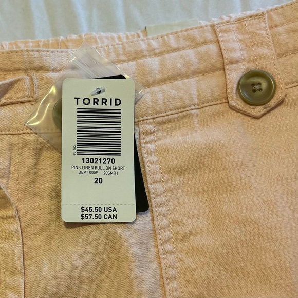 Torrid | NWT Pink Linen Shorts | Size 20 - Picture 5 of 9